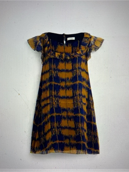 Coach Dresses & Skirts - Coach Abstract Navy and Mustard Print Dress